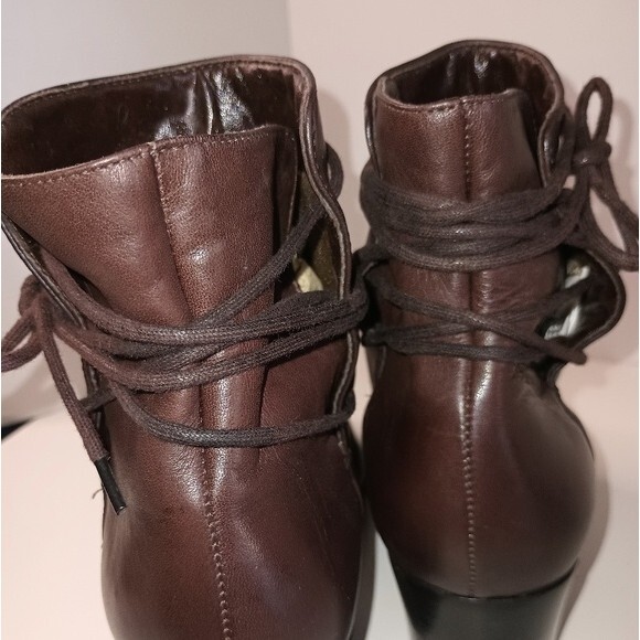 Enzo Y Intrigue Leather Tie Ankle Booties size 9 - Picture 10 of 16